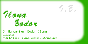 ilona bodor business card